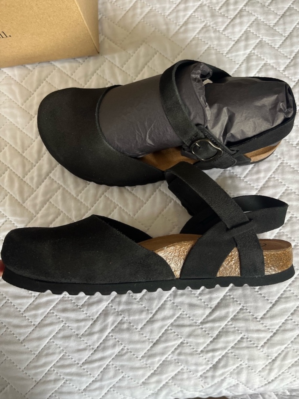Taos Black Suede Mary Jane Sling Back Clog With Ankle Strap Arch Support Size 7 - Picture 2 of 7